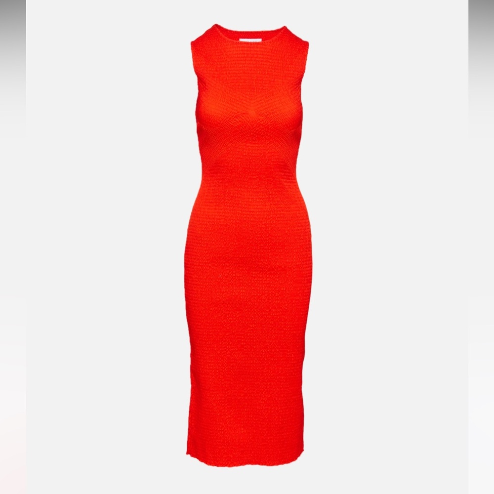 LA LIGNE Smocked Dress VERMILION